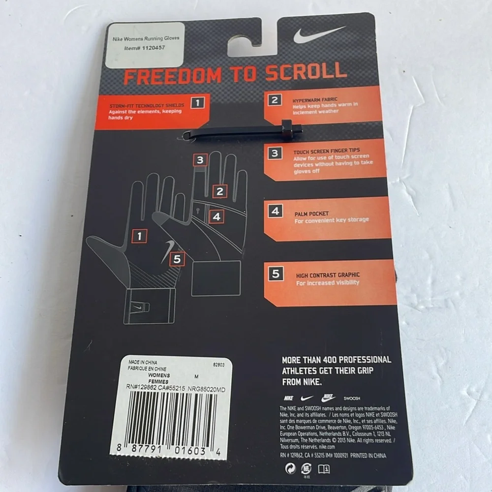 NIKE Womans running gloves Storm Fit Tech
